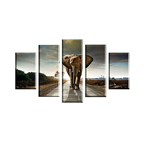 5pcs/set tableau peinture à l'huile toile eleph...