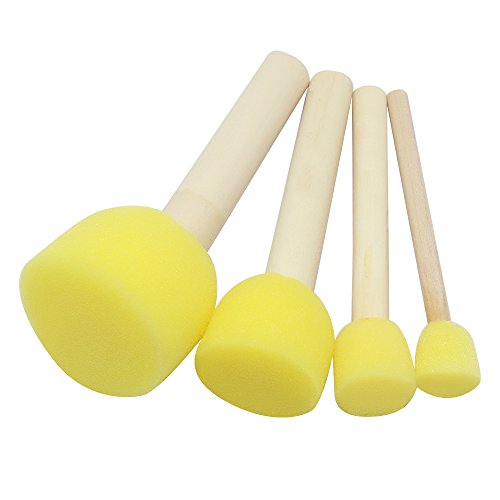 Lot de 4 brosse éponge en mousse avec manche en...