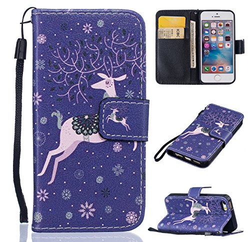 Coque pour iphone se 5 5s,housse en cuir pour i...