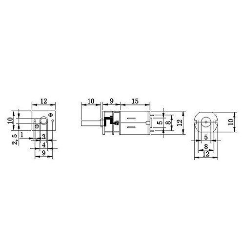 bqlzr 33 x 12 mm Métal Argenté Mini DC 3 V vite...