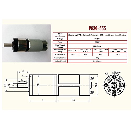 Entrée bqlzr DC24 V 220rpm 36 mm Couple élevé e...