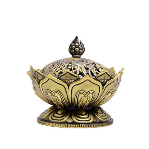 Brûle-encens lotus fumée alliage brûleur de côn...