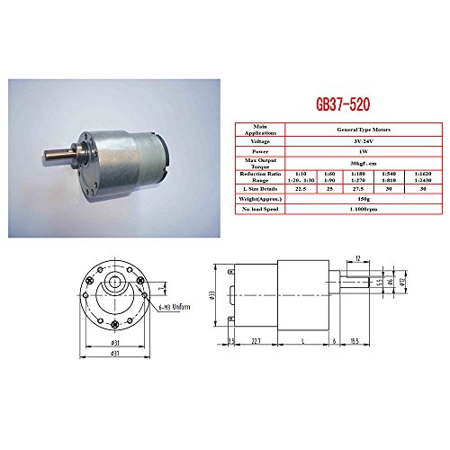 Entrée bqlzr DC24 V 37 mm Vitesse à vide faible...