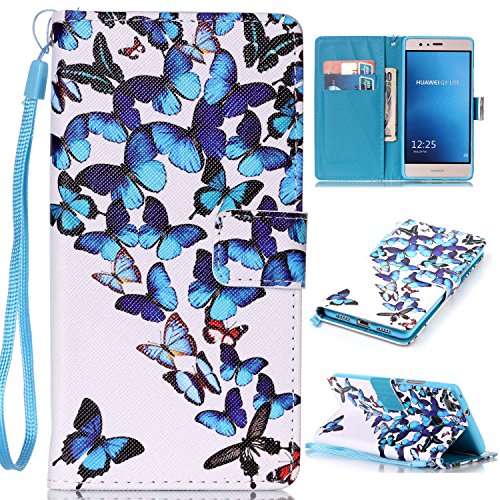 Coque pour huawei p9 lite,housse en cuir pour h...