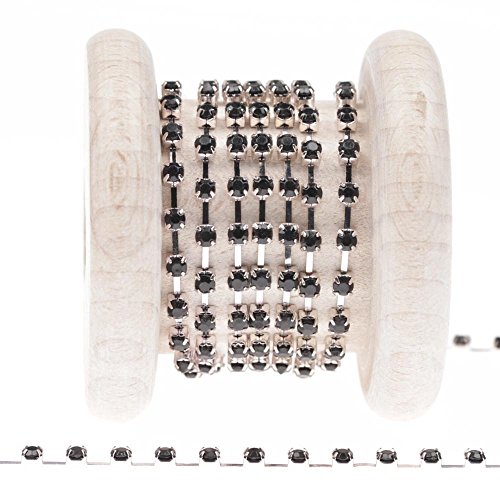 Chaîne métal et strass - Noir