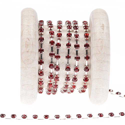Chaîne métal et strass - Rouge