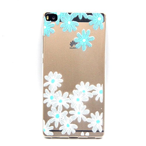 Cozy Hut Huawei P8 Coque, Cozy Hut ® [Liquid Crystal] Case Coque Housse Etui Cover Ultra Hybrid TPU Silicone,[Extrêmement Mince Souple et Flexible] [Peau Transparente] [Shock-Absorption Bumper et Anti-Scratch Effacer Back] pour Huawei P8 - flocon de neige code EAN B01M4MZCUH 