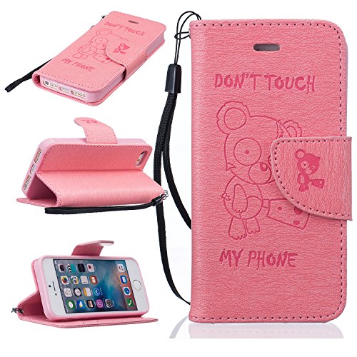 iPhone 5 5S Coque Lanyard Dragonne Portefeuille...