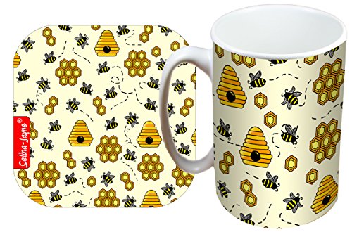 Selina-Jayne Abeilles édition limitée concepteur tasse et dessous de verre ensemble-cadeau code EAN B01M593Y8C 