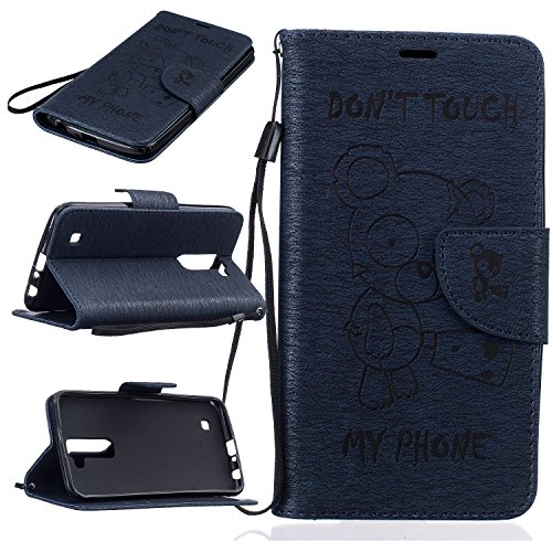 BONROY Book style pu cuir portefeuille etui pour lg k10 pu cuir flip magnétique portefeuille etui housse de protection coque étui case cover portefeuille fentes pour cartes cover ultra slim anti-scratch bumper avec stand support pour lg k10 code EAN B01M5GBM00 