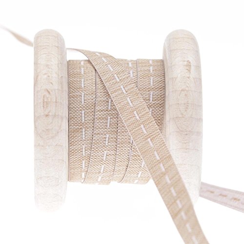 Galon fantaisie pointillé - Blanc & beige