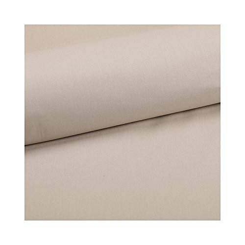 Tissu coton uni beige galet