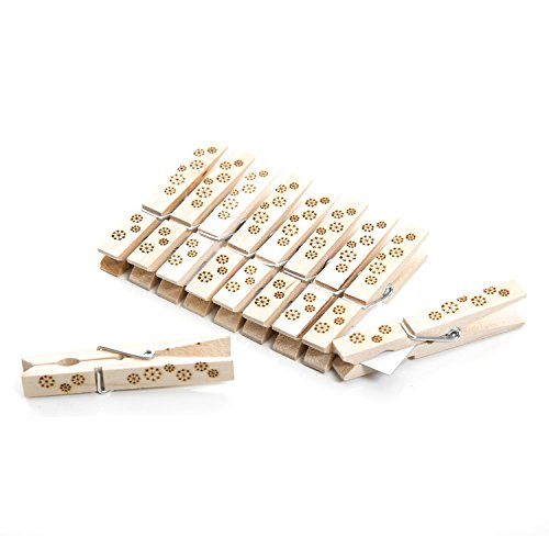 20 PINCES en bois avec cristaux Petit eingebran...