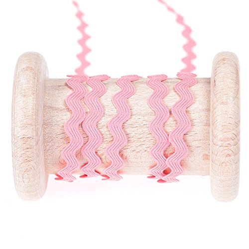 Ruban croquet uni au mètre - Rose - 8 mm