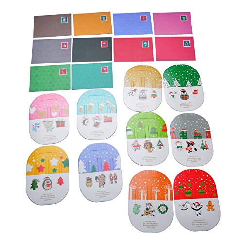 HOUSWEETY 10 Pcs Cartes de Voeux / Carte d'Invi...