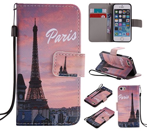 Coque pour iphone 5 5s 5se,housse en cuir pour ...