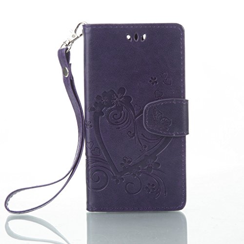 Cozy Hut Coque pour Huawei Honor 4C, Etui pour Huawei Honor 4C, Cozy Hut Peinture Style PU Cuir Flip Magnétique Portefeuille Etui Housse de Protection Coque Étui Case Cover avec Stand Support et Carte de Crédit Slot pour Huawei Honor 4C,En forme de coeur-amour gaufrage - pourpre code EAN B01M7RQ5IO 