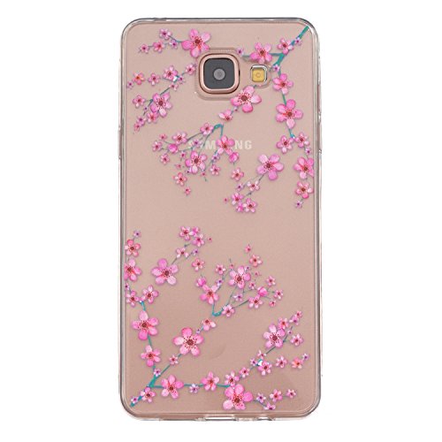 Coque Samsung Galaxy A3 2016, Coque Pare-choc, Cozy Hut [Ultra Slim] [Anti-Scratch ]Antidérapant, Transparente, Souple Cristal Clair Gel TPU(2016 Version), Etui Coque Pour Galaxy A3 2016, Samsung A3 2016, Samsung Galaxy A3 (2016) A310 - prune fleur B01M7U1JBB Cozy Hut