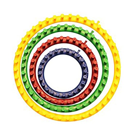 hawit yeer Lot de 4 métiers à tisser Rangement Tailles incluses à tricoter circulaires sont 14 cm (14 cm), 19 cm (19,1 cm), 24 cm (24,1 cm), 29 cm (29,2 cm) Craft Kit de chaussettes écharpe bonnet Maker - Rond code EAN B01M8JG4SE 