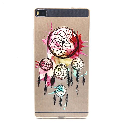 Cozy Hut Huawei P8 Coque, Cozy Hut ® [Liquid Crystal] Case Coque Housse Etui Cover Ultra Hybrid TPU Silicone,[Extrêmement Mince Souple et Flexible] [Peau Transparente] [Shock-Absorption Bumper et Anti-Scratch Effacer Back] pour Huawei P8 - Dreamcatcher code EAN B01M8M5BNY 