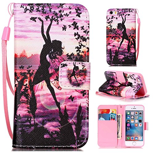 Coque pour iphone 5 5s 5se,housse en cuir pour ...