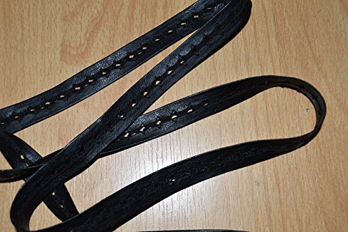 Magnifique galon en simili cuir noir avec brode...