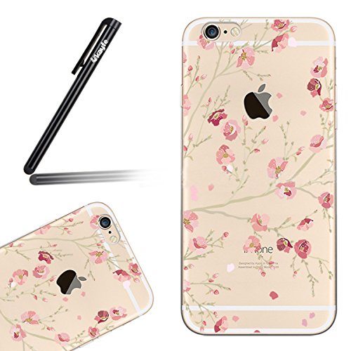 Ukayfe iPhone 7 Cas, iPhone 7 Bling Glitter Coque en silicone, ukayfe Rose Cherry Blossom Imprimé Fleurs avec Strass diamants en caoutchouc souple en gel TPU Coque arrière en silicone pour iPhone Transparent 7 11,9 cm avec 1 x Stylet - Cherry Blossom, Ukyfe0005622 code EAN B01MA5T4L8 