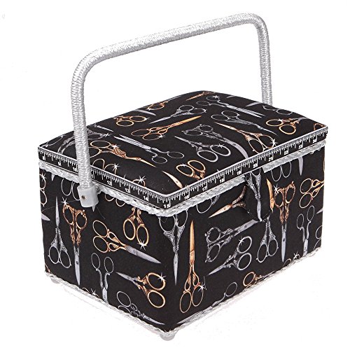 Boite à couture rectangle chic ciseaux - Moyenne