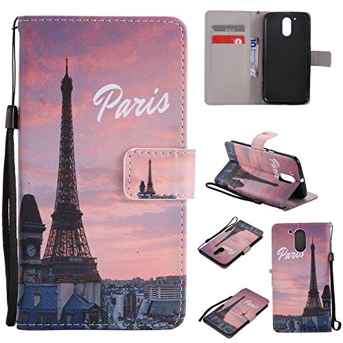 Coque pour moto g4,housse en cuir pour moto g4,...