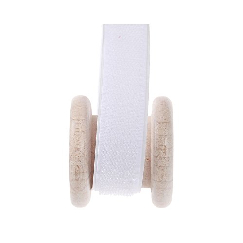 Velcro blanc adhésif au mètre - 25 mm