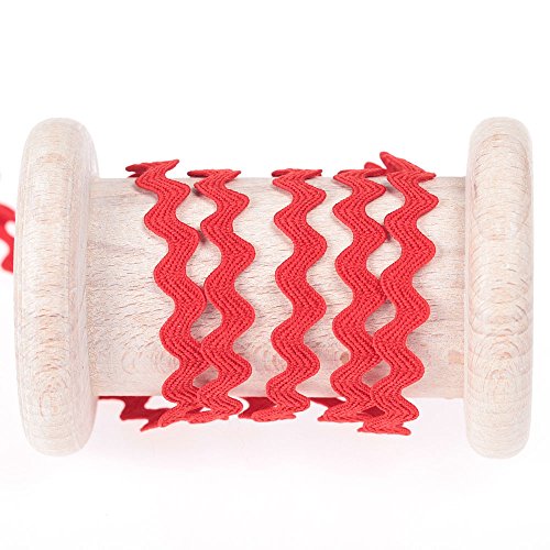 Ruban croquet uni au mètre - Rouge - 8 mm