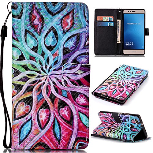 Coque pour huawei p9 lite,housse en cuir pour h...