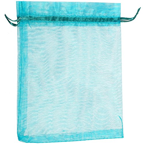 Lot de 5 Pochettes en Organza - Couleur : Bleu ...