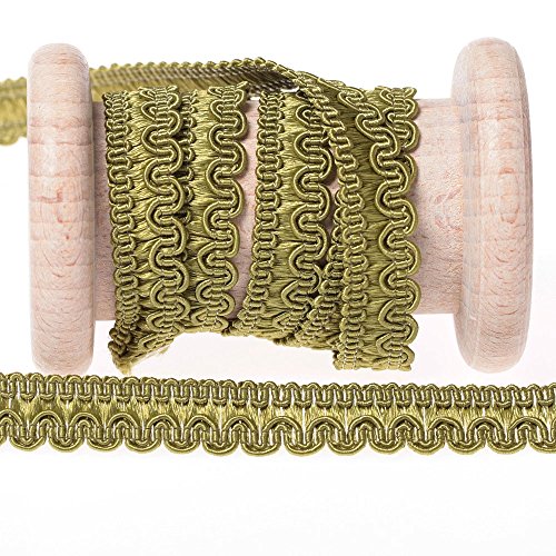 Galon passementerie vague uni au mètre - Vert o...