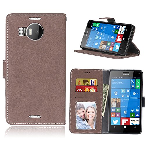 Cozy Hut Microsoft Lumia 950 XL (5,7 Zoll) Coque Lanyard Dragonne Portefeuille étui en cuir PU,Microsoft Lumia 950 XL (5,7 Zoll) Flip magnétique Cas avec support Béquille de carte,Cozy Hut Créatif Simple Book Style [Anti-scratch] Retro Matte Motif Prime Ultra Slim Fit Wallet Protecteur Étui Coque Flip PU Cuir Portefeuille Etui Housse Coque Coquille avec Stand et les fentes de carte de crédit pour Microsoft Lumia 950 XL (5,7 Zoll) - Brown Matte code EAN B01MXDDT39 