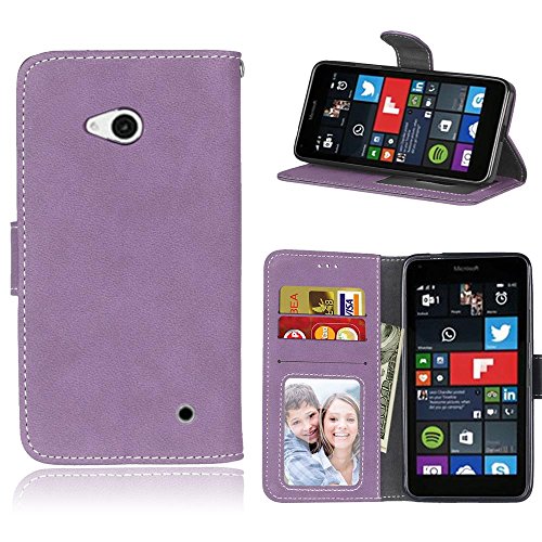 Cozy Hut Microsoft Lumia 640 (5 Zoll) Coque Lanyard Dragonne Portefeuille étui en cuir PU,Microsoft Lumia 640 (5 Zoll) Flip magnétique Cas avec support Béquille de carte,Cozy Hut Créatif Simple Book Style [Anti-scratch] Retro Matte Motif Prime Ultra Slim Fit Wallet Protecteur Étui Coque Flip PU Cuir Portefeuille Etui Housse Coque Coquille avec Stand et les fentes de carte de crédit pour Microsoft Lumia 640 (5 Zoll) - gommages Violet code EAN B01MXDDVAA 