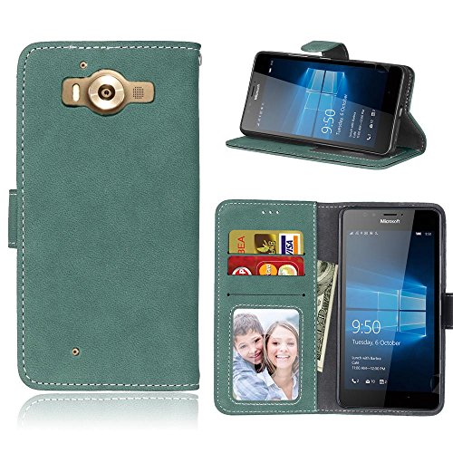 Cozy Hut Microsoft Lumia 950 (5,2 Zoll) Coque Lanyard Dragonne Portefeuille étui en cuir PU,Microsoft Lumia 950 (5,2 Zoll) Flip magnétique Cas avec support Béquille de carte,Cozy Hut Créatif Simple Book Style [Anti-scratch] Retro Matte Motif Prime Ultra Slim Fit Wallet Protecteur Étui Coque Flip PU Cuir Portefeuille Etui Housse Coque Coquille avec Stand et les fentes de carte de crédit pour Microsoft Lumia 950 (5,2 Zoll) - dépoli vert code EAN B01N0A2QYF 