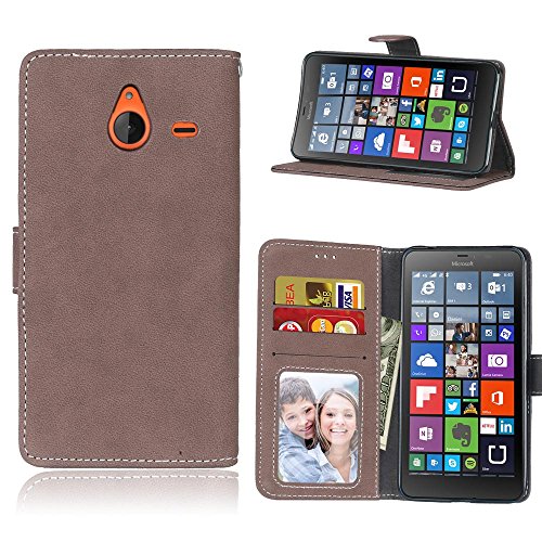 Cozy Hut Microsoft Lumia 640 XL (5,7 Zoll) Coque Lanyard Dragonne Portefeuille étui en cuir PU,Microsoft Lumia 640 XL (5,7 Zoll) Flip magnétique Cas avec support Béquille de carte,Cozy Hut Créatif Simple Book Style [Anti-scratch] Retro Matte Motif Prime Ultra Slim Fit Wallet Protecteur Étui Coque Flip PU Cuir Portefeuille Etui Housse Coque Coquille avec Stand et les fentes de carte de crédit pour Microsoft Lumia 640 XL (5,7 Zoll) - Brown Matte code EAN B01N0A2Y0H 
