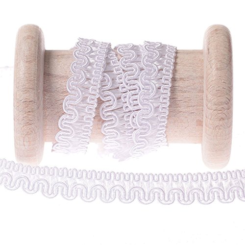 Galon passementerie vague uni au mètre - Blanc