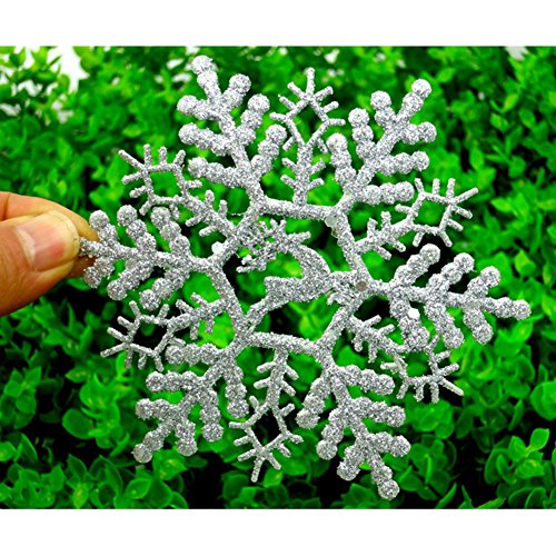 3 pcs 11cm argent flocons de neige decorations ...