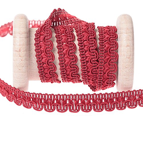 Galon passementerie vague uni au mètre - Rouge ...