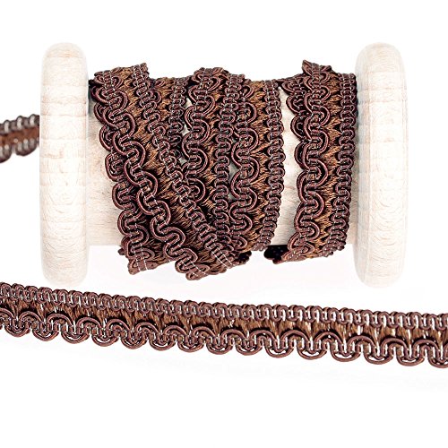 Galon passementerie vague uni au mètre - Marron...