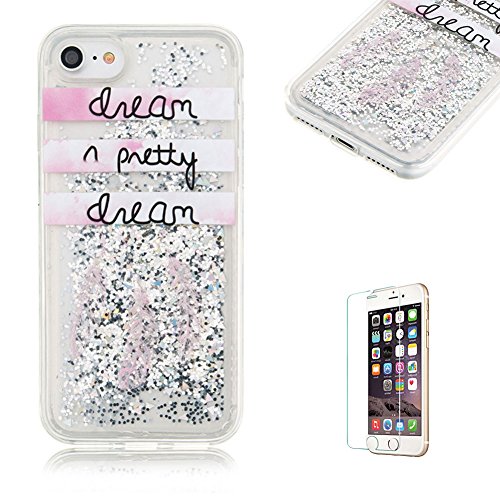 Funyye iPhone 7 4.7" Liquide TPU Coque Etui,iPhone 7 4.7" Ultra mince Soft Dual Layer Liquide Sables Mouvant Clair Cristal Housse Etui,Funyye Creative Créatif Luxe imprimé coloré 3D Transparent Bling Liquide coeur d'amour étoiles Stars Diamant Glitter Sparkles se écoulant Strass Protection Coque Housse pour iPhone 7 4.7" + 1 x Gratuit Protecteur D'écran - Alphabet Plume code EAN B01N8XMIDP 