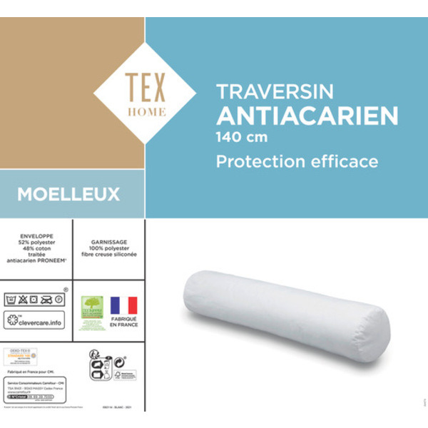 Traversin "Anti-acarien Moelleux" T000000562113 TEX HOME