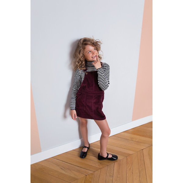 Robe salopette velours fille 