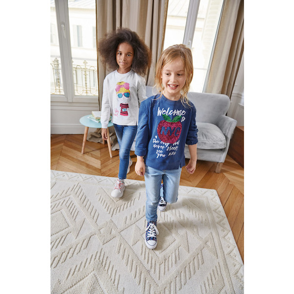 Sweat-shirt sequins reversible fille