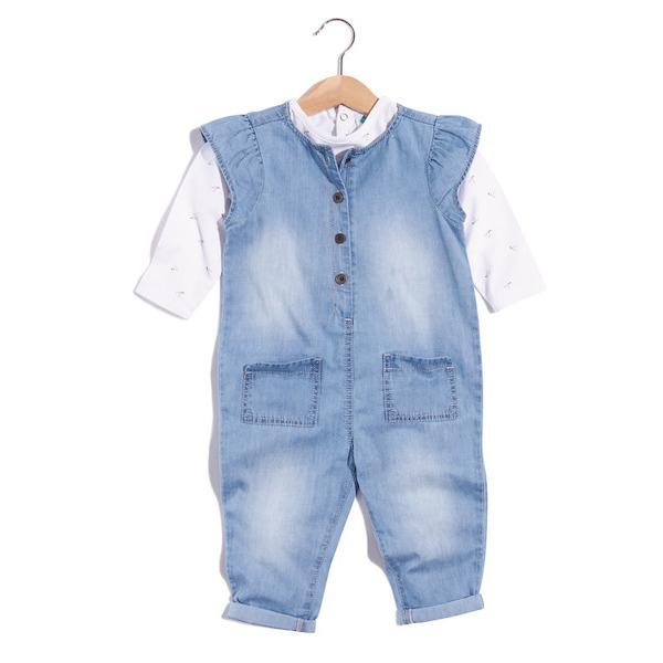 Ensemble salopette + t-shirt fille