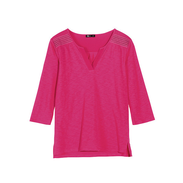 T-shirt bi-matière femme