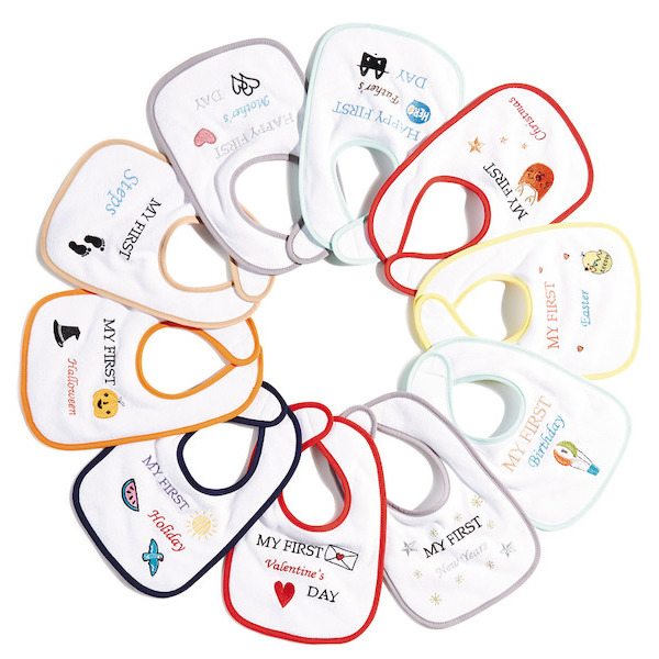 Lot de 10 bavoirs fantaisie