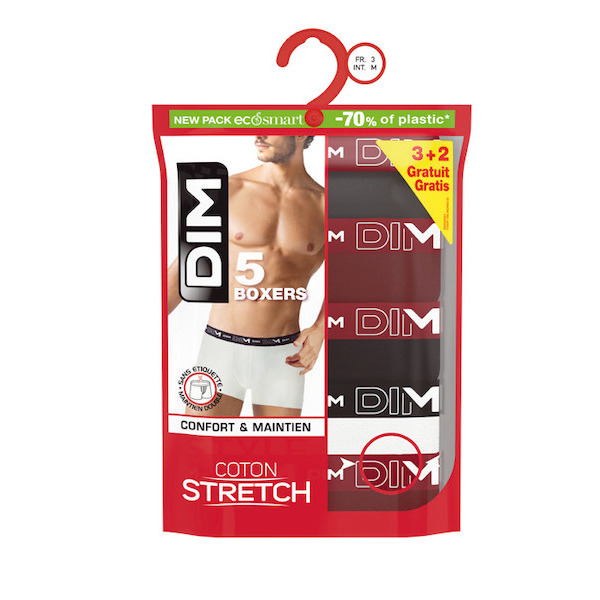 DIM Boxers "Coton stretch" x5 code EAN T000000851676 